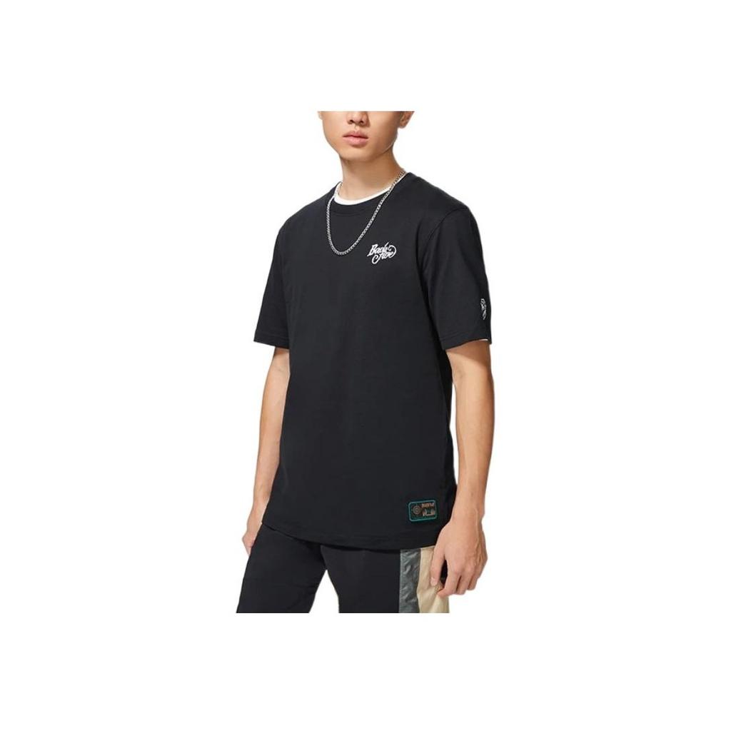 Li-Ning Anti-Wu Herbs And Warriors Series Letter Print Short Sleeve T-Shirt Men Tops Black AHSS725-3