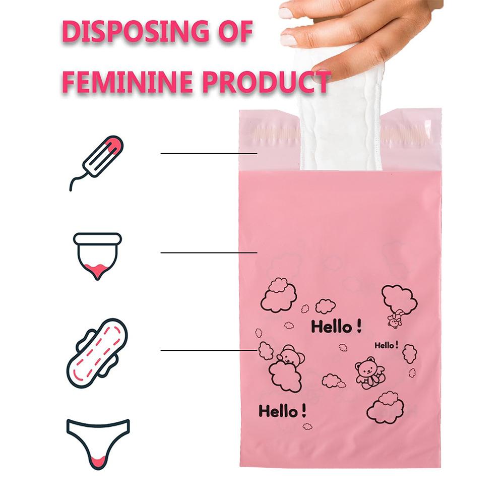 Xiaomi 100Pcs Sanitary Napkin Disposal Bags Self Adhesive Packaging Bags Mailing Bags Portable Period Pouches for Feminine Hygiene
