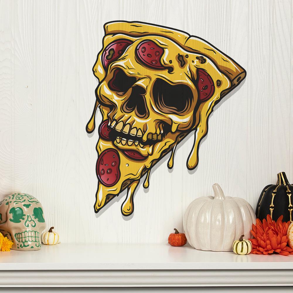 Halloween Zábavný obličej Pizza Obývací pokoj Veranda Kuchyň Domácí zkrášlení Dekorativní samolepky na zeď