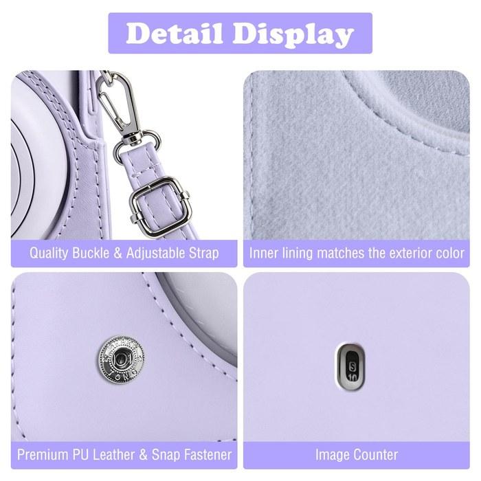 Rieibi Instax Mini 13/Mini 12 Camera Case - Lilac Purple