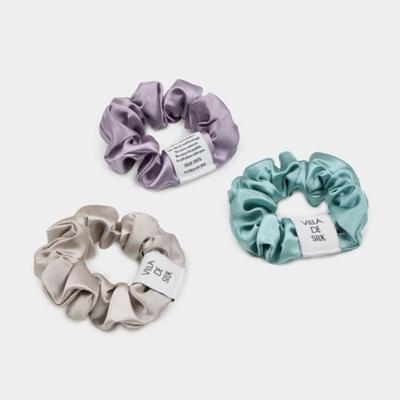 VILLA DE SILK Baby Scrunchie 3set (Silver/Purple fog/Teal Green)