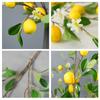 Artificial Lemon Branch Multi Heads Simulated Lemon Decor with Leaves Foam Fruits Wire Stem