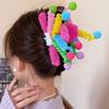 Funny Plush Hair Claw Furry Barrette Crab Headwear Winter Hair Clip Cartoon Eyes Cute Sweet Hairpin Women Girl Hair Accessory