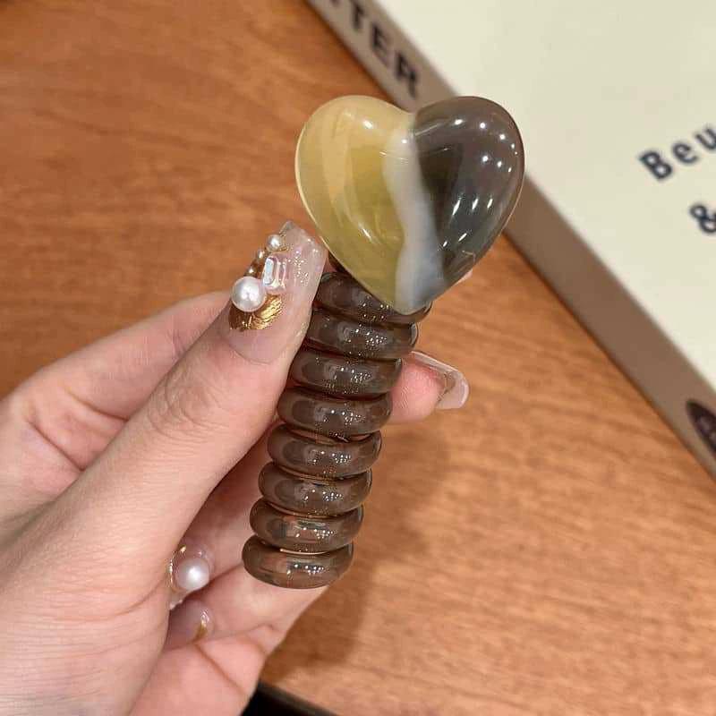 Elastische Telefondraht-Haargummis für Damen und Mädchen, einfarbige Haarbänder, Spiralspule, Gummiband, Pferdeschwanz, Kopfseil, Haar-Accessoires