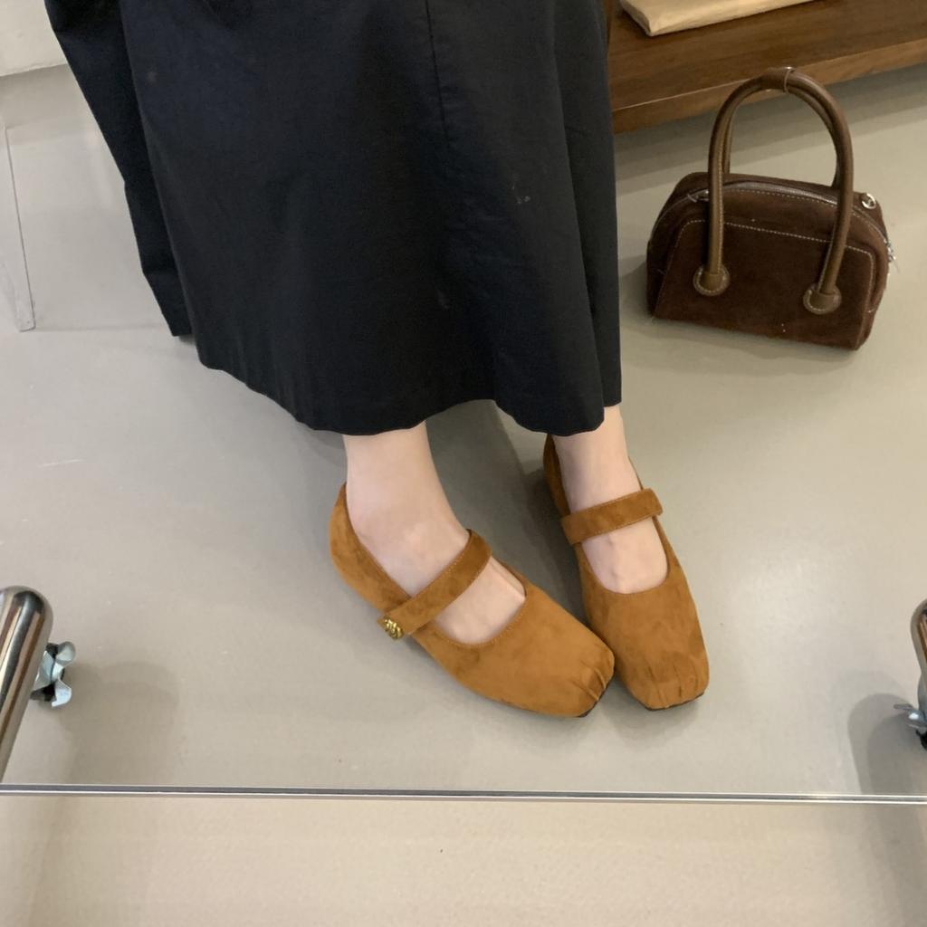 French wear inner height increase camellia evening shoes single shoes women's shoes 2025 autumn not tired feet suede commuter shoes