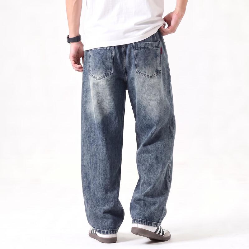 Dickies Unisex Vintage Style Loose-Fit Drawstring Denim Jeans