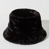 Unisex Bucket Hat Striped Women Men Fishing Fisherman Hat Autumn Winter Faux Fur Wool Outdoor Warm Panama Cap
