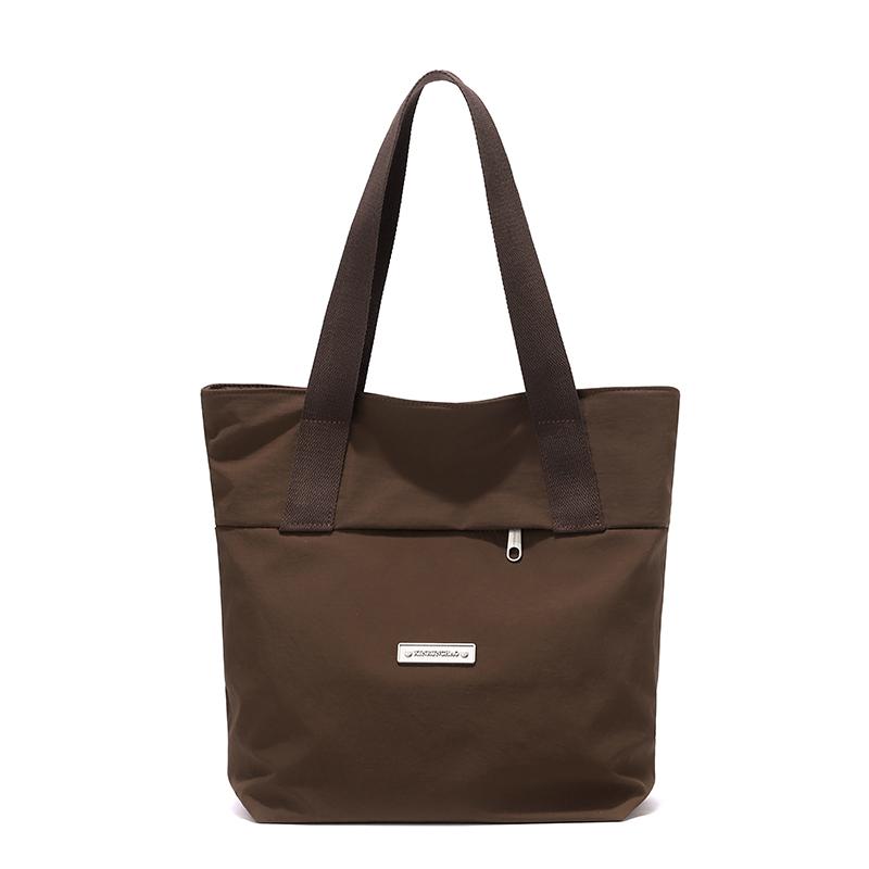 Waterproof Nylon Tote Bag for Women Large Capacity Shoulder Handbag with Zip Pocket