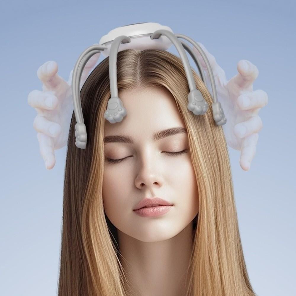 Button Control Octopus Head Massager Electric Scalp Massager for 5V/500mAh Fatigue Relief