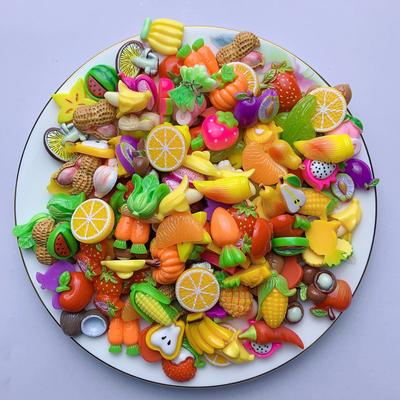 20 Pcs/Bag Mixed Style Cute Fruit Vegetables Resin Nail Art Phone Case Hairpin Fridge Handmade DIY Charms Accessory Decoration