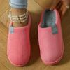 Unisex Plush Home Slippers, Cozy & Warm Closed Toe Fuzzy Slip On Shoes, Comfortable Indoor Floor Slippers