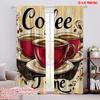 2pcs,2D Plane Printing Curtain Popular Morning Brew 100% Polyester (without Rod) Art Deco Festive Perfect for Living Room,
