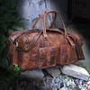 Handmade Top Grain Leather Duffel Bag:  Weekender Travel Holdall