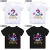 Süße Meerjungfrauenprinzessin Aufdruck Mädchen Kleidung 1 2 3 4 5 6 7 8 9 Jahre Alles Gute zum Geburtstag Kinder Kurzarm T-Shirt Baby Jungen T-Shirts