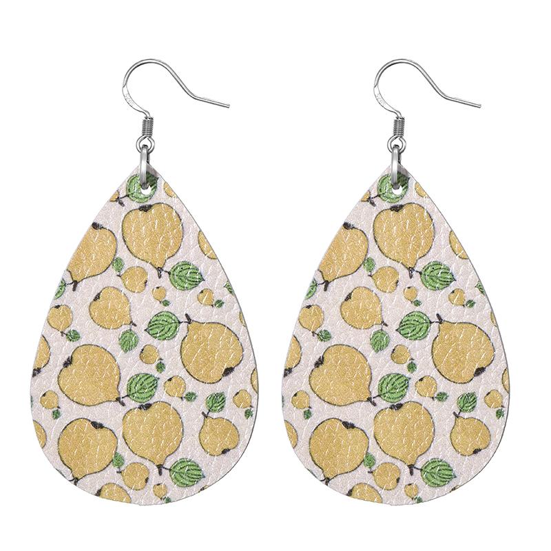 Fashion Leather Earrings Lightweight Faux Leather Leaf Earrings Teardrop Dangle Handmade For Women Girls Jewelry Wholesale