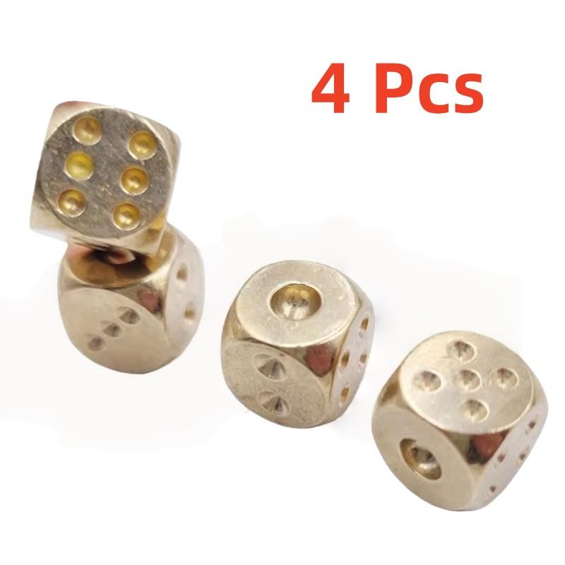 2/3/4/5/6Pcs 15Mm Metal Dice Solid Brass Gold High-Quality 6-Sided Game Dice Hand Polished Stress Relieving Family Gathering Toy