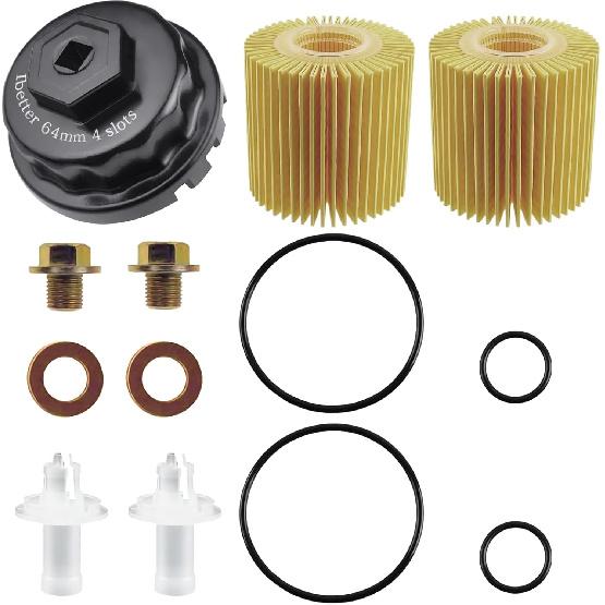 Oil Change Tool Kit, 04152-YZZA1 Oil Filter Tool, Oil Filter Wrench, Drain Plug, Gasket For Select Toyota, Tacoma, Camry, Tundra, RAV4, Highlander,