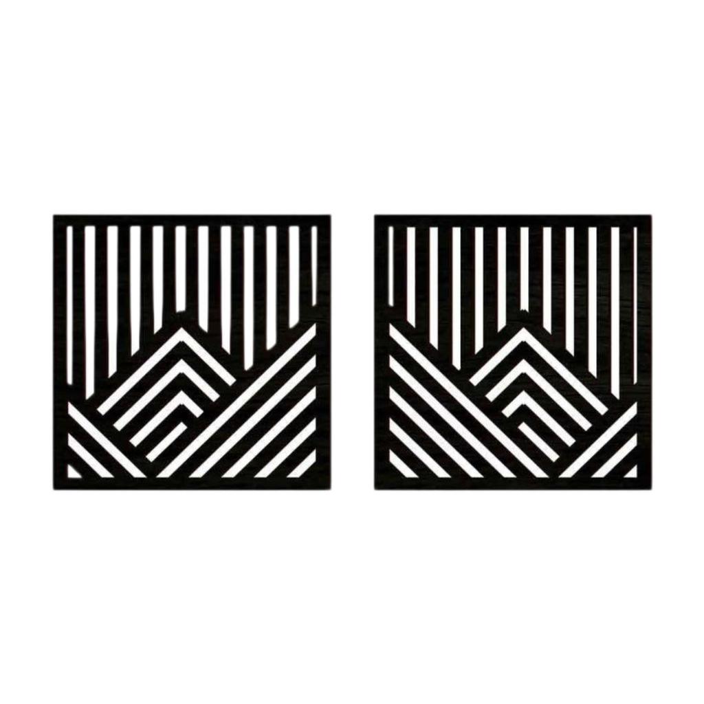 2x Wooden Wall Art Decor Wall Decoration Stylish Wall Sculptures Geometric Ornament for Living Room Bedroom Farmhouse Kitchen
