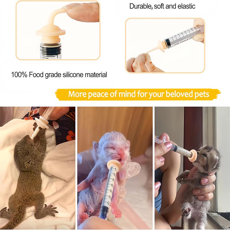 9 buc Tetine pentru Pisoi și Cățel - Tetină de Hrănire din Silicon pentru Animale de Companie și Animale Sălbatice, Tetină de Hrănire Mică Pre-găurită