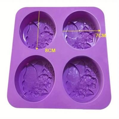 1 Set Of Butterfly Flower Silicone Molds Handmade Soap Molds Suitable Home Kitchen Kids Brithday Beautiful Purple Cake Molds