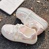 Popular star board shoes women's 2025 spring and summer platform mesh breathable bread shoes Korean version niche versatile sports shoes