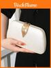 Vintage PU-Abendclutch mit Metallblatt-Verschluss für formelle Anlässe