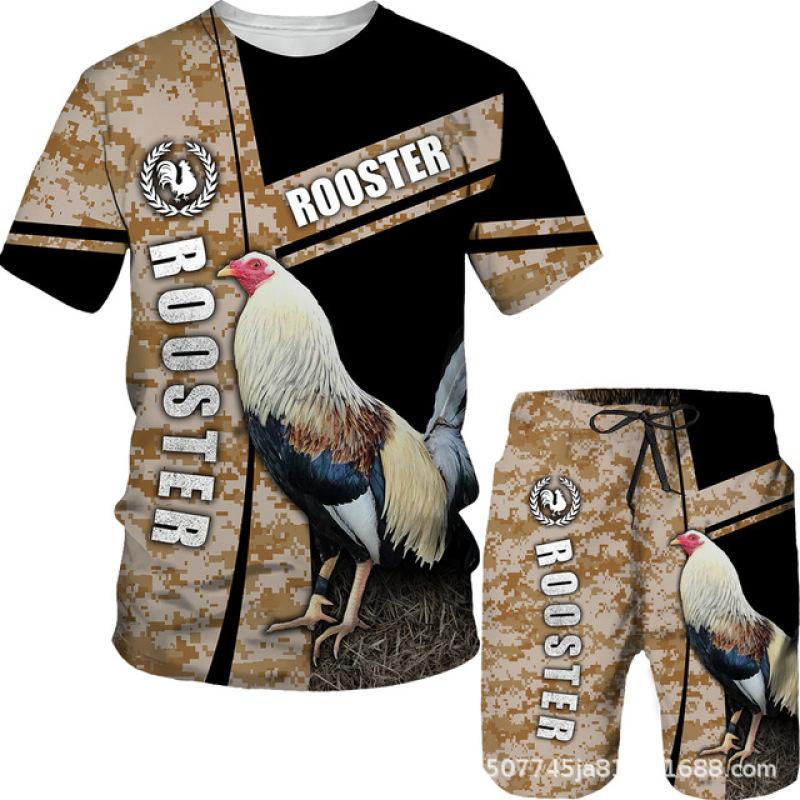 მამაკაცის შორტები მაისური კომპლექტი კოსტიუმები გრაფიკული ოპტიკური ილუზია ტანსაცმელი გარე ყოველდღიური მოკლე სახელოები 2 ცალი დიზაინერი შემთხვევითი