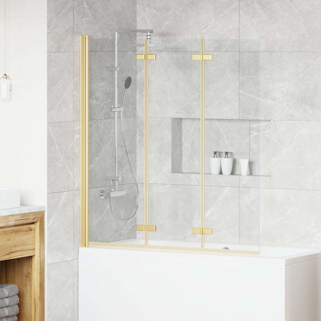 Faltbarer Duschwand Gold 130 x 138 cm