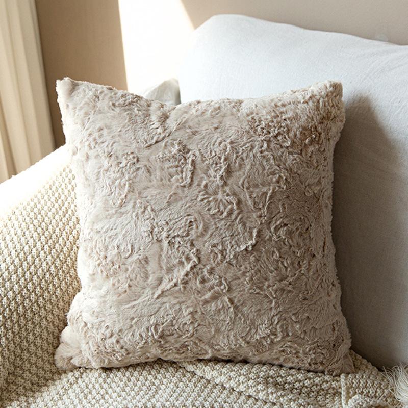 

Бархатная наволочка с оборками Инс Скандинавская гостиная Диванная подушка Розовая прикроватная подушка Подушка 45 * 45cm [pillowcase only]