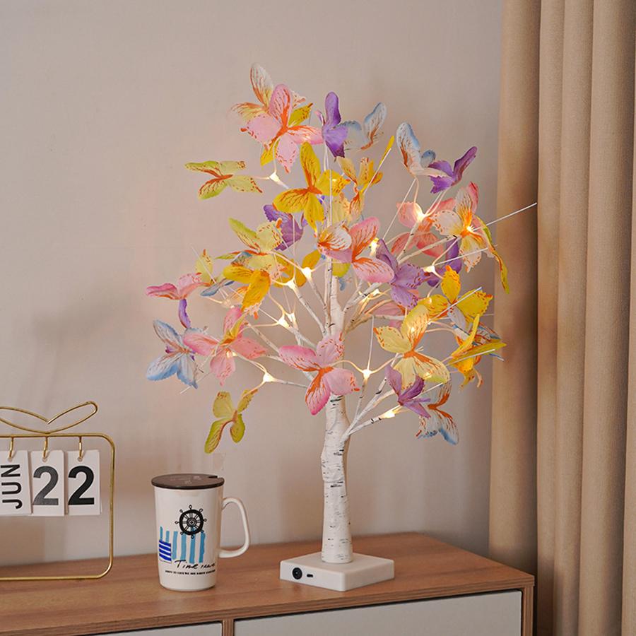 

LED color simulation butterfly tree lamp Christmas shaped lamp decorative ornament lamp Warm White
