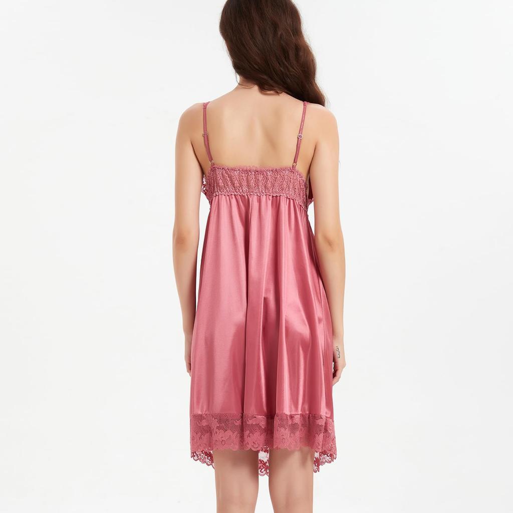 Seksowna Babydoll Elegancka i słodka koronka na klatce piersiowej i miękka elegancka i obszycie [Synlala] Bielizna, Koszula nocna, Akcesoria, Tkanina, Luźna długość do kolan