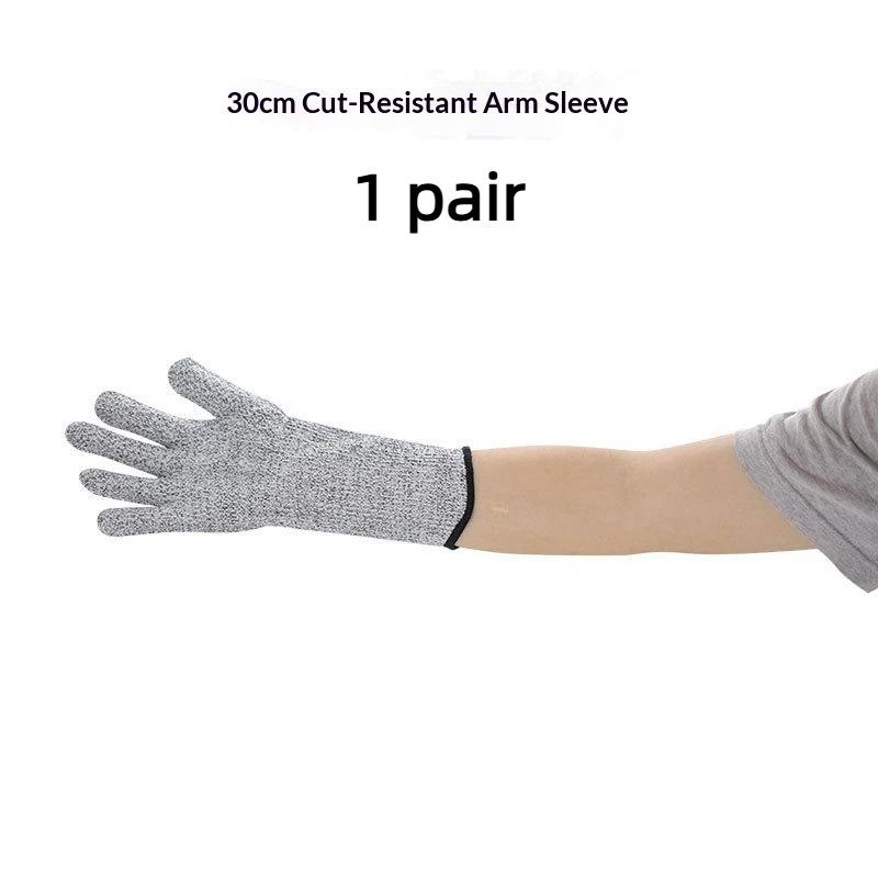 HPPE Level 5 Cut Resistant Arm Sleeves 1 Pair Anti Puncture Safety Sleeve for Glass Handling Construction Repair Work