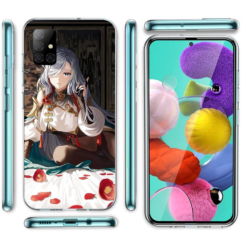 Genshin Impact Shenhe Phone Case for Samsung Galaxy A52 A51 A50S A12 A22 A32 A72 A10S A30S A31 A71 Note 20 Ultra 10 Plus S10 Gal