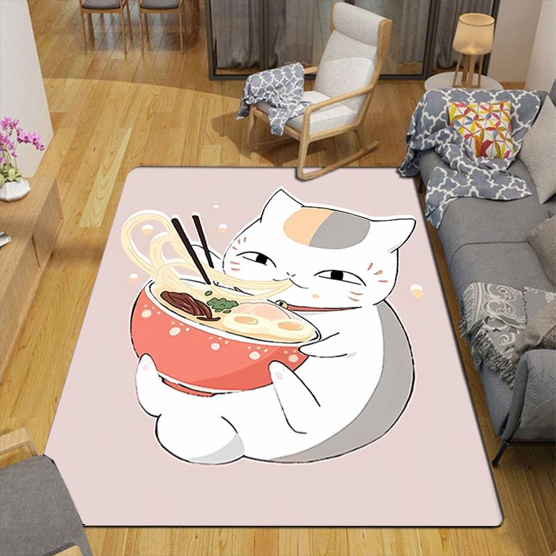 Noodle-Eating Kitten Rug Floor Mat for Living Room or Bedroom Soft and Comfortable Carpet a Gift for Birthday and Holiday.MFF0918273