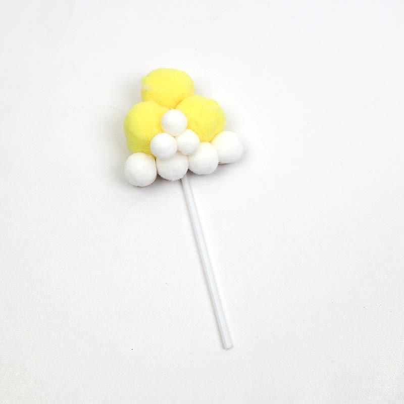 Pom-pom & Star Cake Toppers with 3D Clouds - Festive Birthday Table Decor