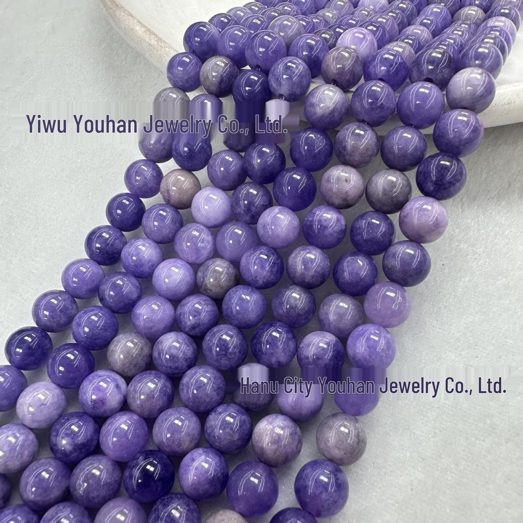 Natural White Stone Enhanced 6-10mm Round Beads String for Three-Color Alxa Bracelet Necklace Accessories