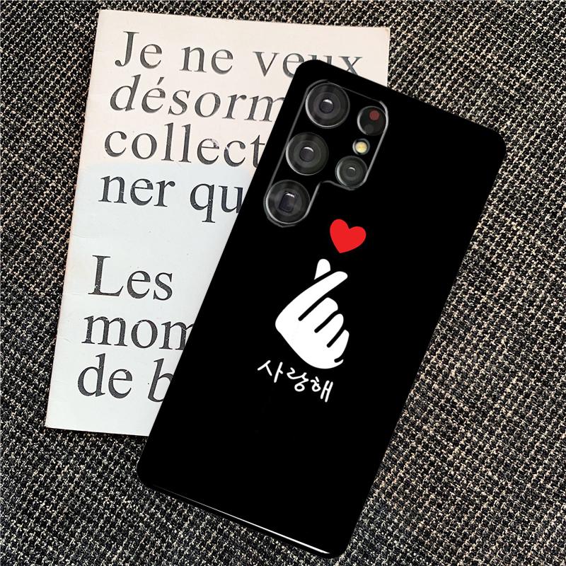 Kpop Finger Heart Case For Samsung Galaxy S25 Ultra S20 S21 S22 S23 S24 Ultra S9 S10 Plus S24 FE Back Cover