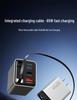 65W GaN Charger with Retractable Cable & Digital Display for Apple & Huawei