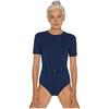 Damen Adaptiver Body Kurzarm Zugang für Ernährungssonde Druckknöpfe Bauchbereich Spezielle Bedürfnisse Jumpsuit