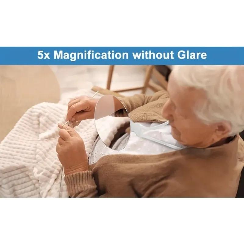Home Magnifying Glass 5.12in Adjustable Magnifying Glass for Elderly Reading Embroidery Neck Hanging Presbyopia Magnifying Glass