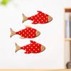 3 Pcs Wood Fish Nautical Wall Decor, Rustic Hanging Tropical Fish Sculpture, Vintage Beach Coastal Theme Fish Wall Art for Lake House, Bathroom,