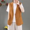 Solid Color Cotton Vest Women's Spring and Autumn Vest Lapel Pocket Waistcoat Waistcoat Outer Thin Section
