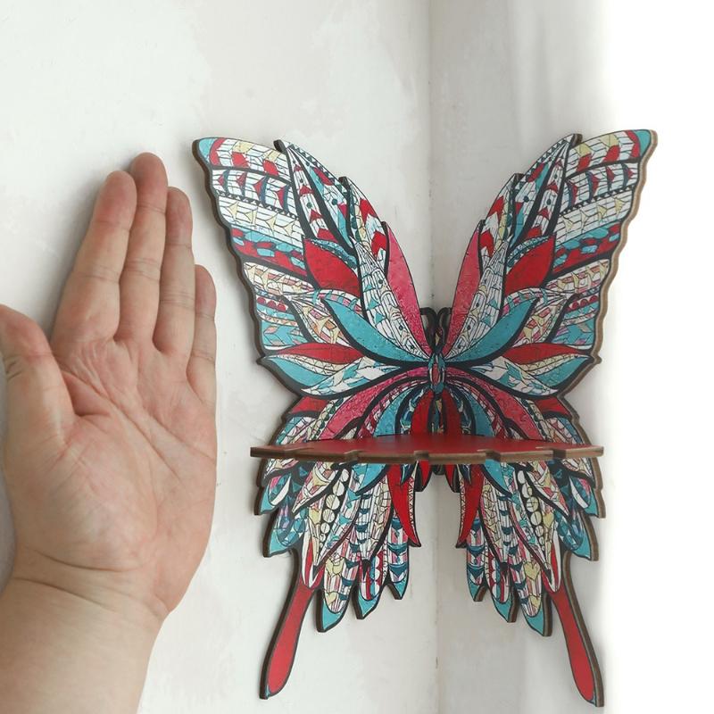 Colorful Butterfly Style Storage Rack Wooden Crafts for Place Aromatherapy Ornaments Home Decoration