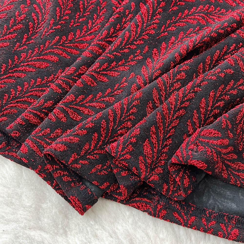 Royal Sister Fan High-end Feeling with Belt Waist Dress Women's Autumn Light and Thin Temperament Drape Print Dress