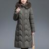 Fashion Winter Jackets Woman Long Parkas Hooded Faux Fur Collar Thick Warm Casual Middle Age Women's Coats