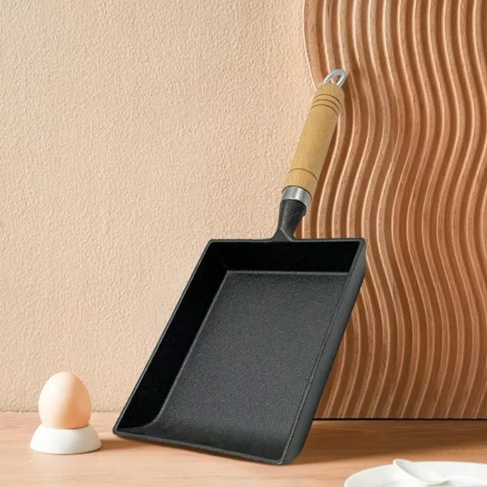 

Uncoated Cast Iron Egg Pan NonStick Breakfast Maker New Japanese Omelet Pan Cooking Tools