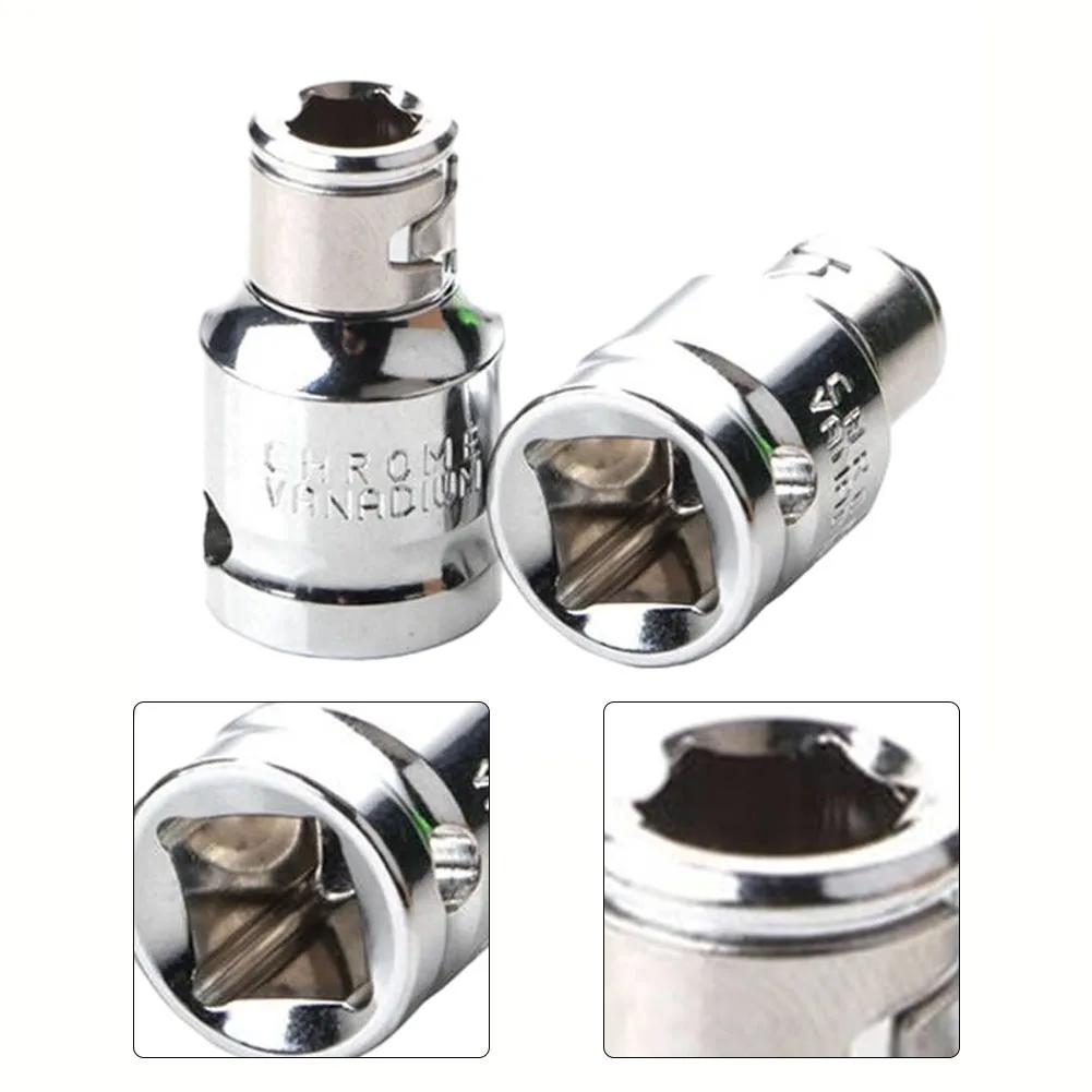 3/8 Inch Square To 1/4 Inch Hex Connecter Socket Adapter Converter Self-locking Screwdriver Bit Socket For Ratchet Wrench