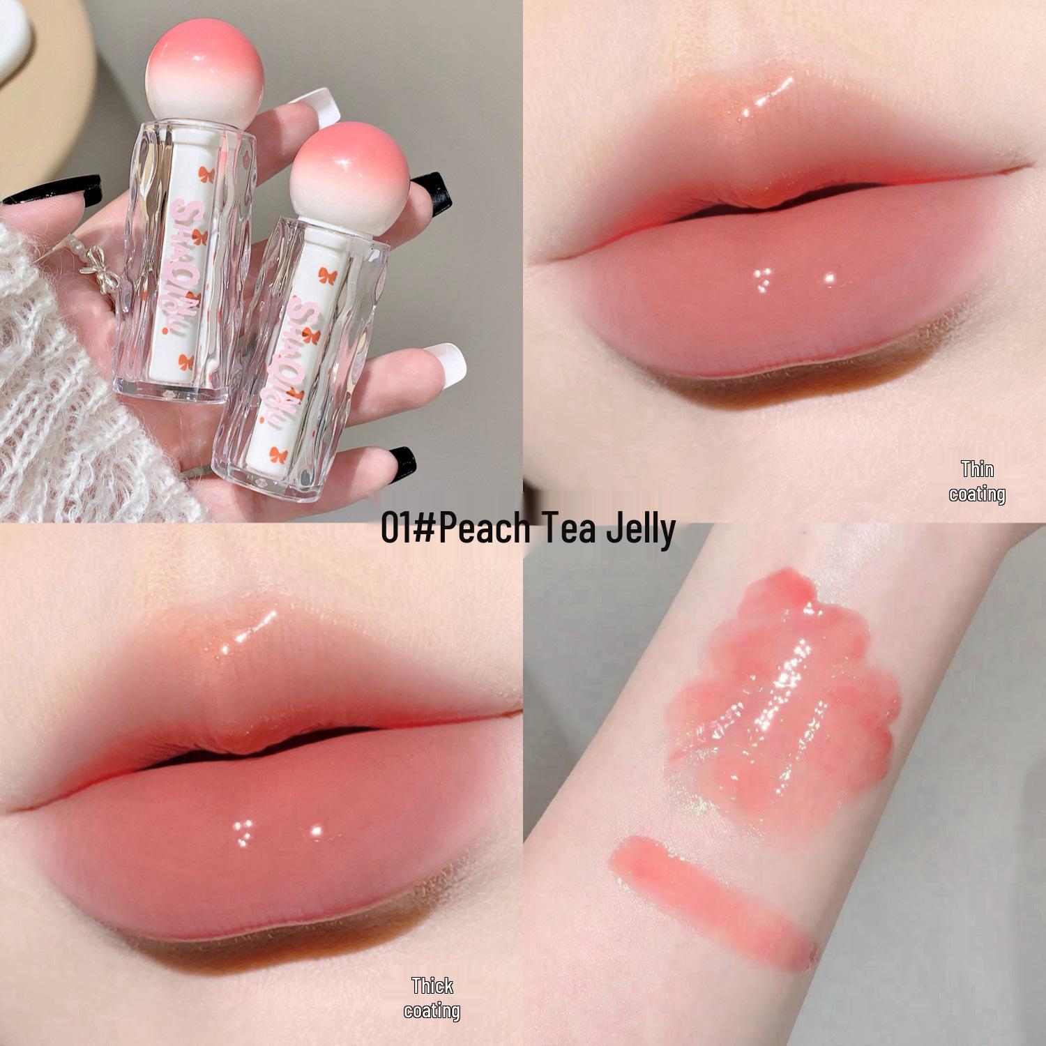 Shaqinuo Water-Glow Lip Gloss: Mirror Finish, Plumps Lips, Long-Lasting Youthful Energy, Girly Colors.