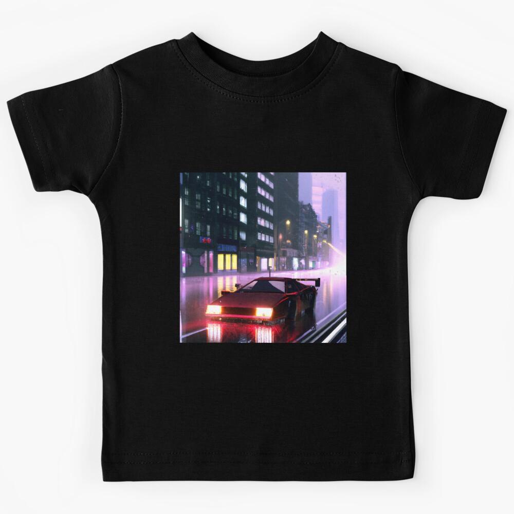 Cyberpunk Ferrari 512 in the streets Kids T-Shirt 130