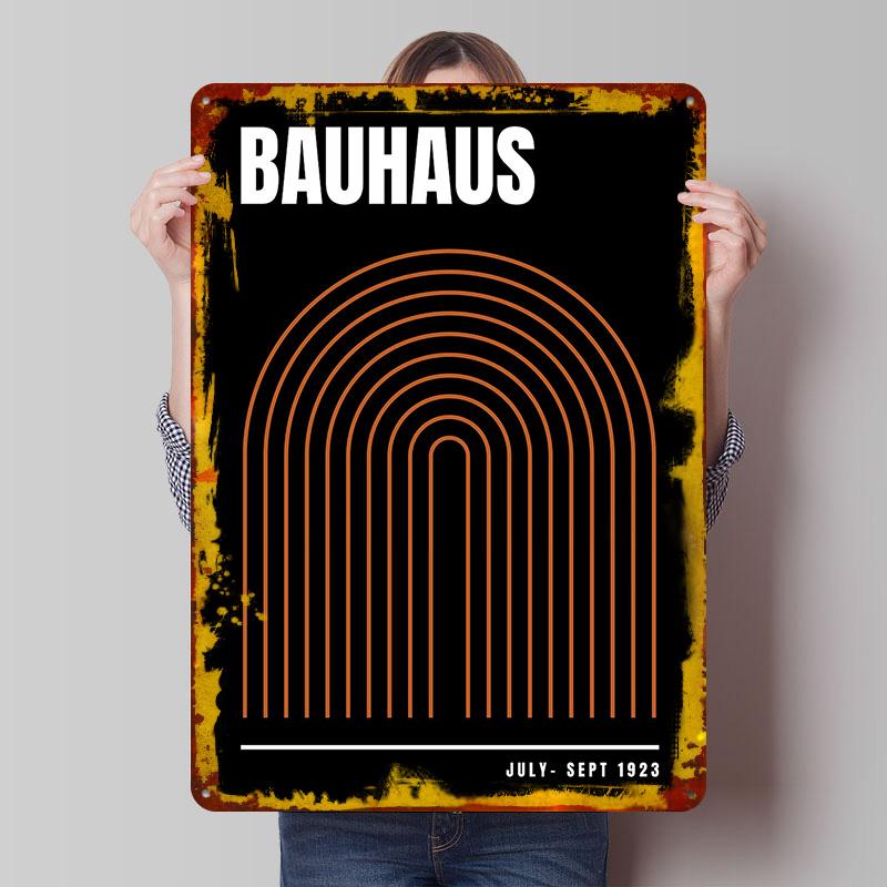 

Bauhaus Arch Tin Plaque Poster Customized Wall Art Retro Vintage Metal Signs for Man Cave Mancave Decoration Room Office Decor 7.9x11.8In(20x30cm)